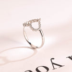Stunning 0.2 TCW Round Moissanite Stones Heart Shaped Wedding Bands 2