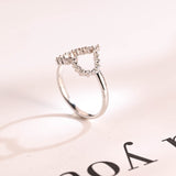 Stunning 0.2 TCW Round Moissanite Stones Heart Shaped Wedding Bands 2