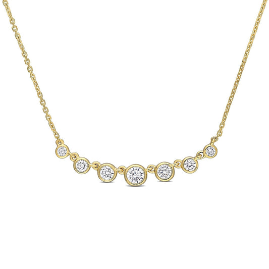 Round Cut Cubic Zirconia in 925 Sterling Silver Necklace 1