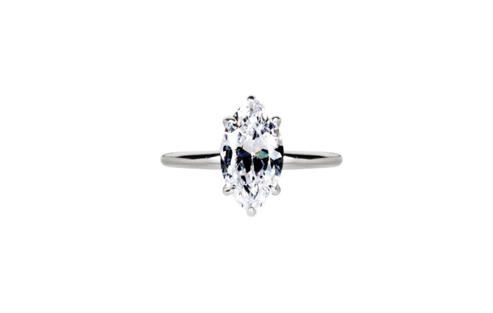 Marquise Cut Solitaire Style Cubic Zirconia in 925 Sterling Silver Ring 1