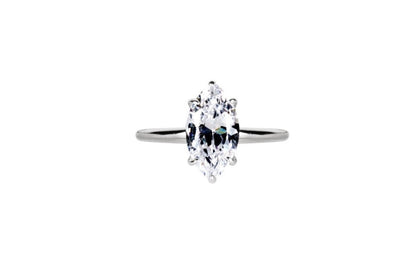 Marquise Cut Solitaire Style Cubic Zirconia in 925 Sterling Silver Ring 1