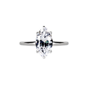 Marquise Cut Solitaire Style Cubic Zirconia in 925 Sterling Silver Ring