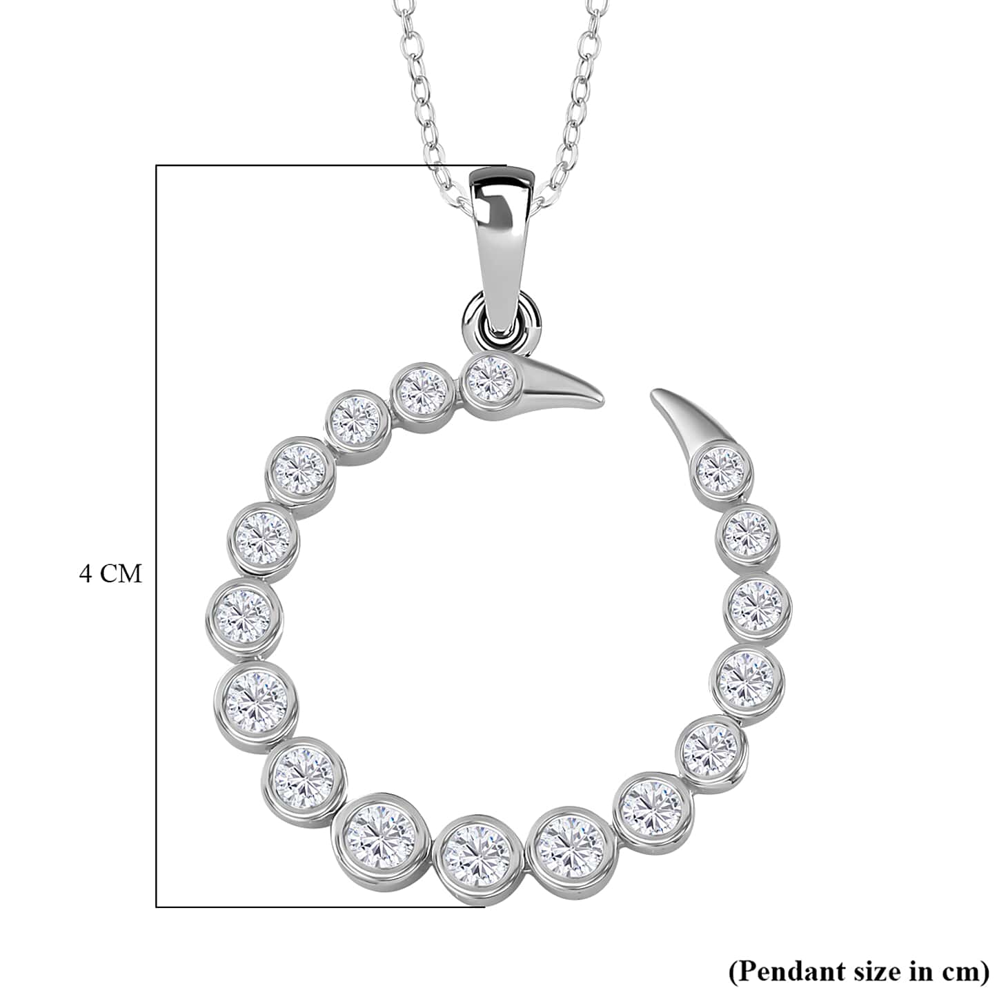 Round Cut Cubic Zirconia in 925 Sterling Silver Necklace 6