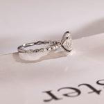 Stunning 1.0 - 2.0 CT Pear Moissanite Engagement Ring with Half Pave Design 9
