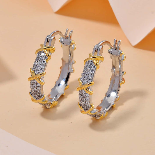 Round Cut Cubic Zirconia in 925 Sterling Silver Earrings 2