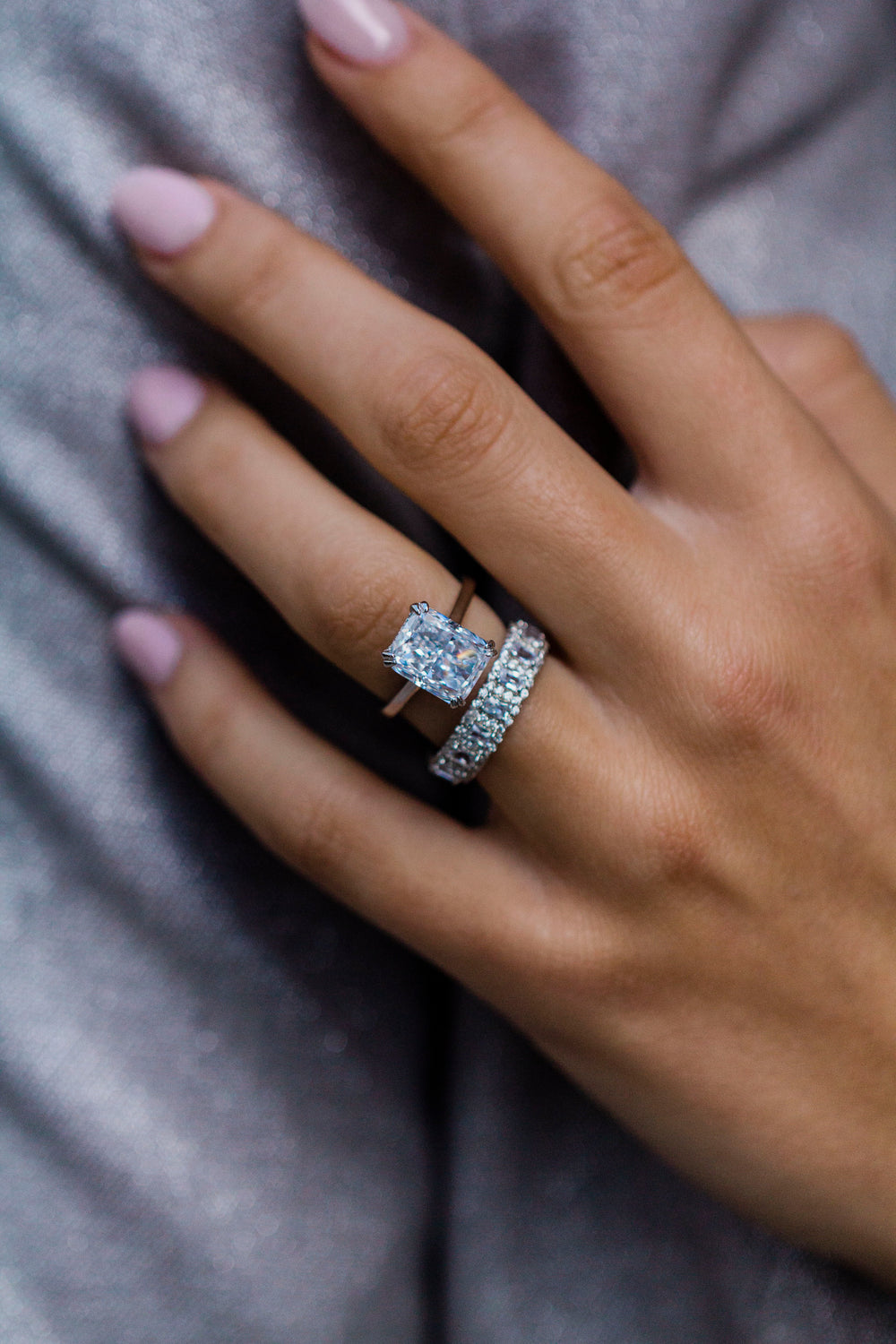Radiant Cut Solitaire Style Cubic Zirconia in 925 Sterling Silver Ring 2