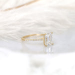 Stunning 2.6 CT Emerald Moissanite Engagement Ring with Pave Design 2