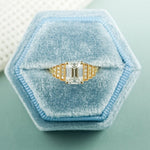Stunning 1.0 - 2.0 CT Emerald Moissanite Engagement Ring With Cluster Design 1