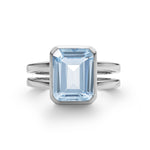 4.0 CT Emerald Aquamarine Lab Made Diamond- March Birthstone Engagement Ring 7