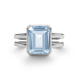 4.0 CT Emerald Aquamarine Lab Made Diamond- March Birthstone Engagement Ring 7