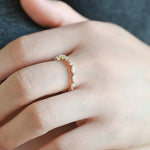 Stunning 0.4 CT Marquise Moissanite Stones Wedding Bands 9