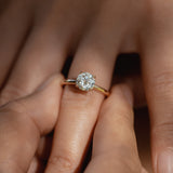 Stunning 1.0 CT Round Moissanite Engagement Ring with Hidden Halo Design 12