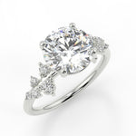 Stunning 2.0 CT Round Moissanite Engagement Ring with Cluster Design 5