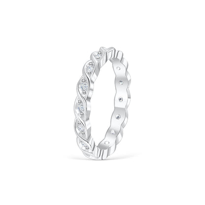 Stunning 0.2 TCW Round Moissanite Stones Wedding Bands 2