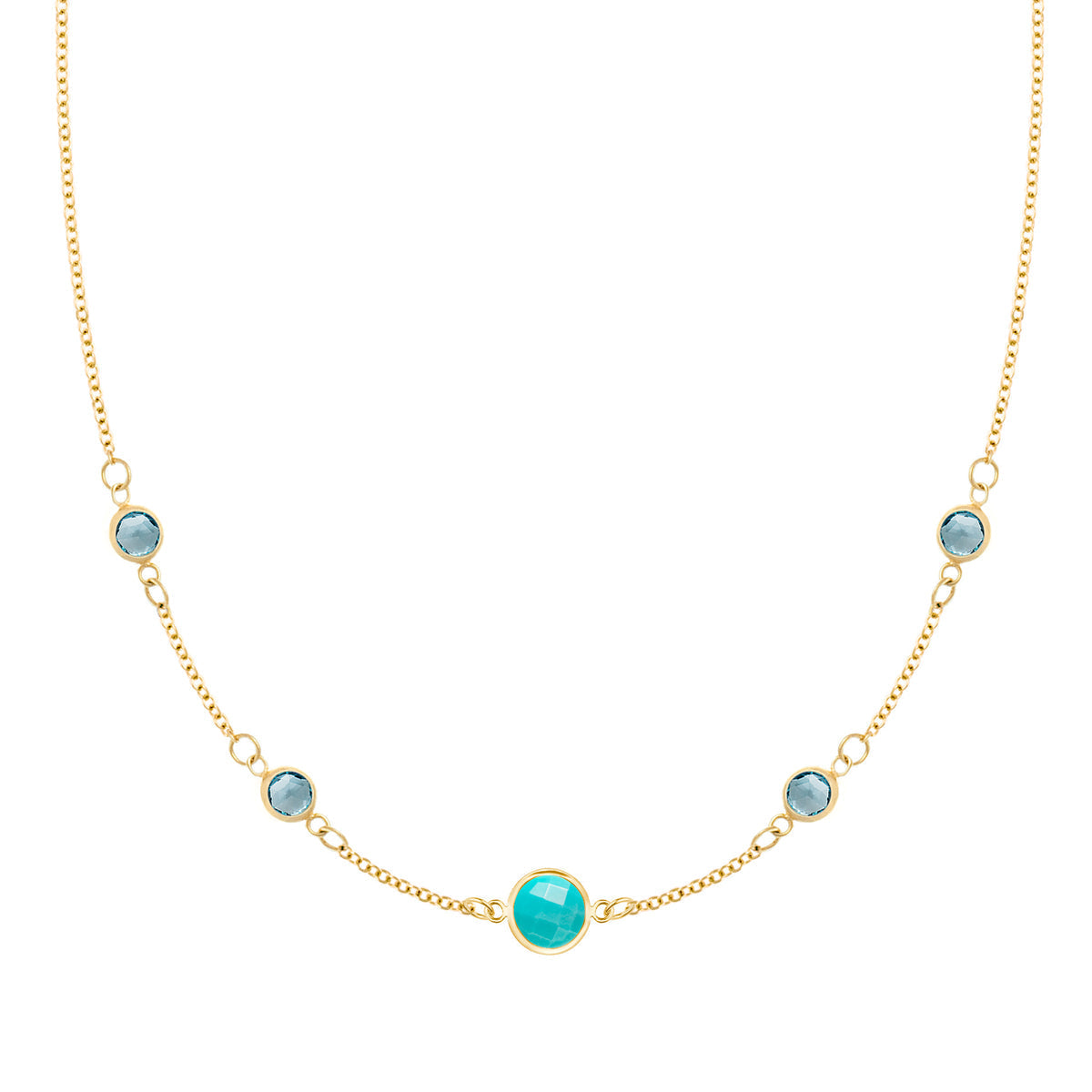 0.90 CT Round Topaz Lab Made Diamond-December Birthstone Necklace 1