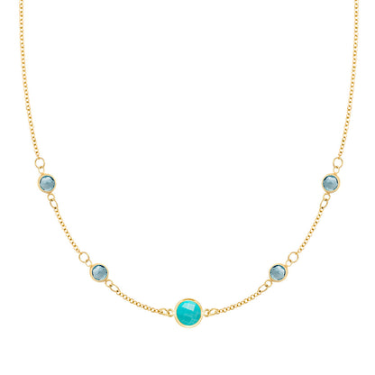 0.90 CT Round Topaz Lab Made Diamond-December Birthstone Necklace 1