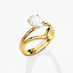 1.50 CT Oval Cut Moissanite Bridal Ring Set with Wedding Bands 2