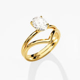 1.50 CT Oval Cut Moissanite Bridal Ring Set with Wedding Bands 2