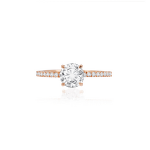 Stunning 1.0 CT Round Moissanite Engagement Ring with Hidden Halo & Pave Design