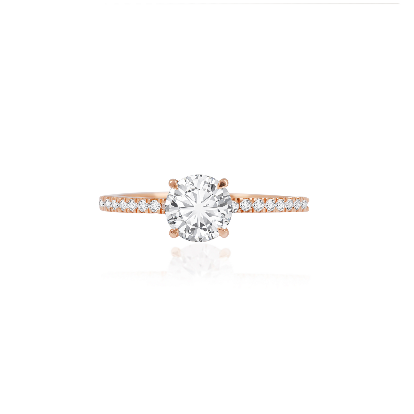 Stunning 1.0 CT Round Moissanite Engagement Ring with Hidden Halo & Pave Design 1