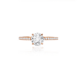 Stunning 1.0 CT Round Moissanite Engagement Ring with Hidden Halo & Pave Design 1