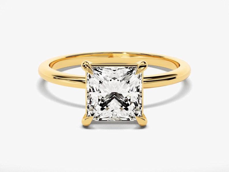 Stunning 1.5 CT Princess Moissanite Engagement Ring with Solitaire Design 1