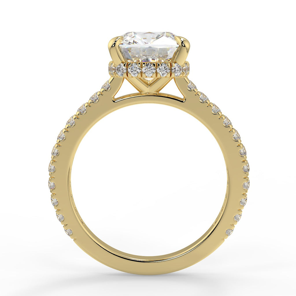 Stunning 2.45 CT Cushion Moissanite Engagement Ring with Hidden Halo & Pave Design 2