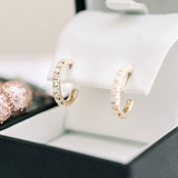 0.80 TCW Round Cut Moissanite Hoops Earrings in Gold 2