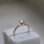 0.50 CT Round Cut Pave CVD E/VS1 Diamond Engagement Ring 7