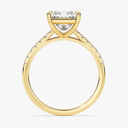 Stunning 1.0-20 CT Princess Moissanite Engagement Ring with Pave Design 2
