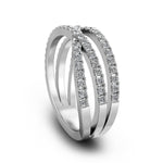 Stunning 0.4 TCW Round Moissanite Stones Criss Cross Wedding Band 2