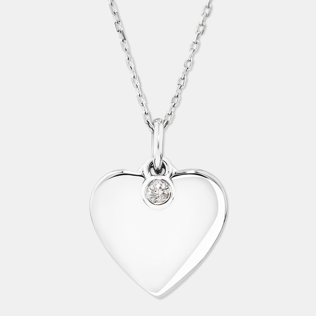 Round Cut Cubic Zirconia in 925 Sterling Silver Necklace 1