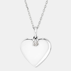 Round Cut Cubic Zirconia in 925 Sterling Silver Necklace