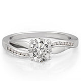 Stunning 0.50-1.50 CT Round Moissanite Engagement Ring With Two Tone & Twisted Pave Design 3