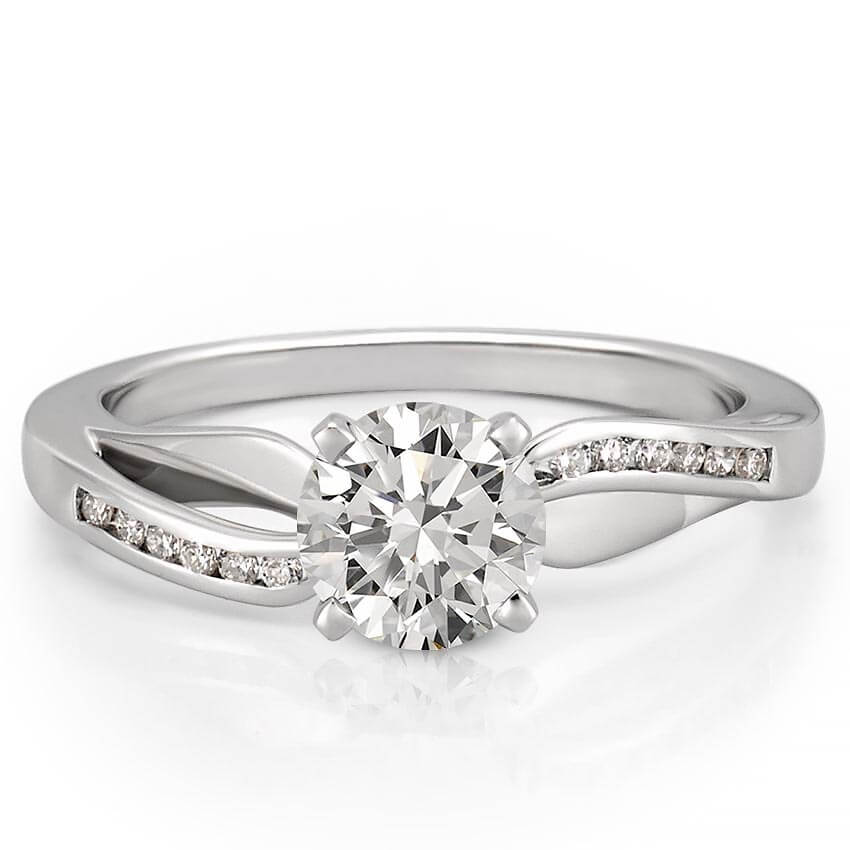 Stunning 0.50-1.50 CT Round Moissanite Engagement Ring With Two Tone & Twisted Pave Design 3