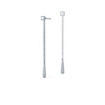 3.0 TCW Round Cut Moissanite Drop Dangler Earrings in Gold 6