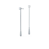 3.0 TCW Round Cut Moissanite Drop Dangler Earrings in Gold 6