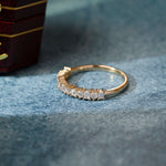 0.2 TCW Emerald & Round Cut Moissanite Bridal Wedding Band 2