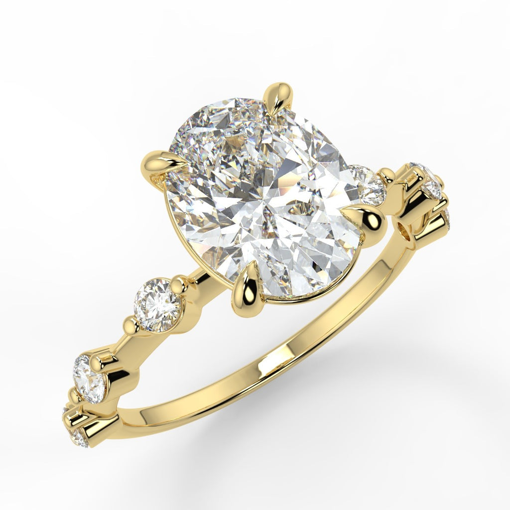 Stunning 2.11 CT Oval Moissanite Engagement Ring with Dainty Pave Design 1