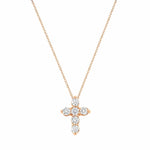 0.50 TCW Round Cut Moissanite Diamond Cross Pendant Necklace in Solid Gold 2