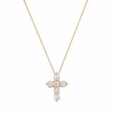 0.50 TCW Round Cut Moissanite Diamond Cross Pendant Necklace in Solid Gold 2