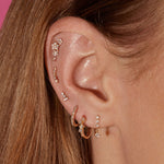 1.0 TCW Round & Princess Cut Moissanite Dangle Earrings in Gold 4