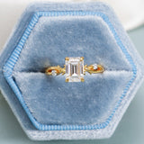 Stunning 1.0 - 2.0 CT Emerald Moissanite Engagement Ring with Twisted Pave Design 3
