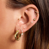 Stunning Twisted Hoops Earrings in Gold 10