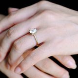 Stunning 1.0 - 2.0 CT Oval Moissanite Engagement Ring with Hidden Halo Design 6