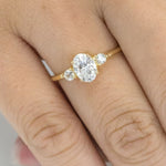 Stunning 1 CT Oval Moissanite Engagement Ring With Three Stone Design 13