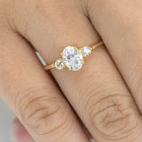 Stunning 1 CT Oval Moissanite Engagement Ring With Three Stone Design 13