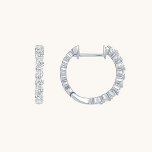 0.40 TCW Round Cut Moissanite Mini Hoops Earrings in Gold