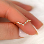 Stunning 0.10 TCW Round Moissanite Stones Curved Wedding Bands 8