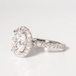 Stunning 2.0 CT Oval Moissanite Engagement Ring with Halo & Pave Design 2